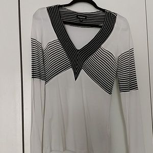 Black and white striped top